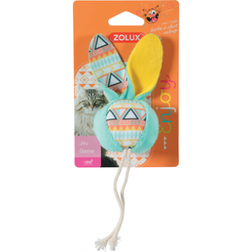Zolux Toy Turquoise Rabbit-Shaped Ball with Catnip